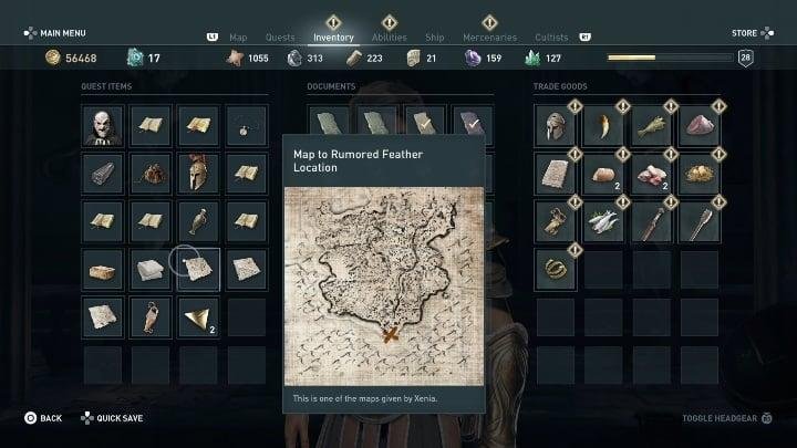 Rumored Feather Location Map