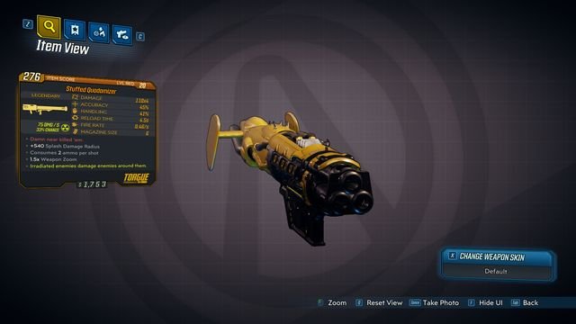 Borderlands 3 Stuffed Quadomizer 