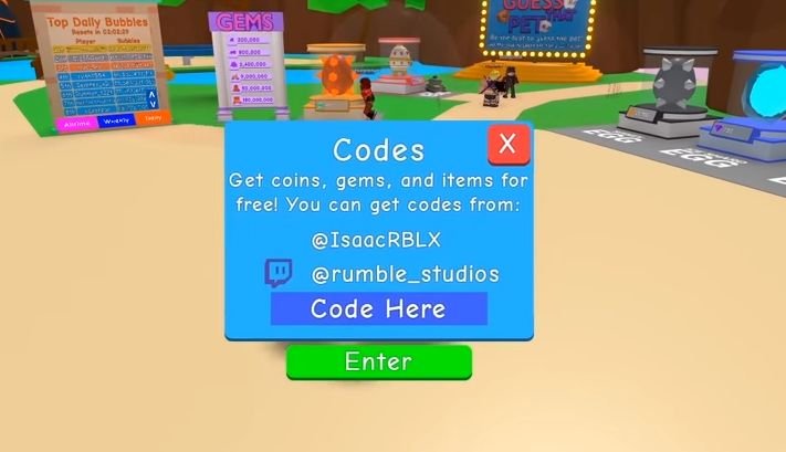 How to Redeem Codes in Bubble Gum Simulator