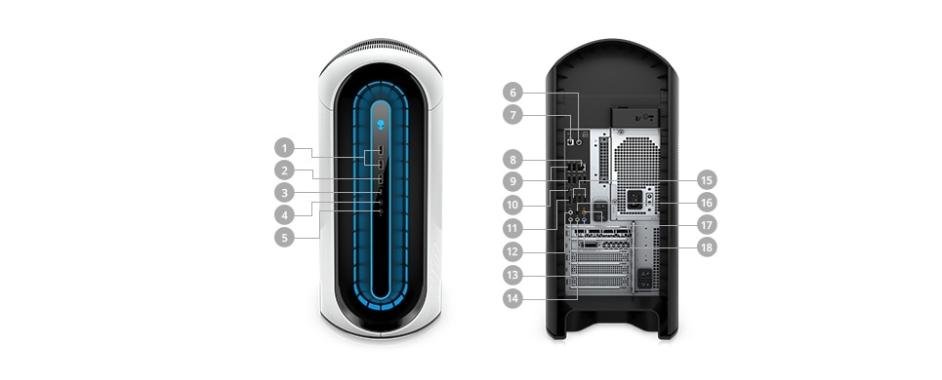 Ports & Slots Alienware Aurora 2019