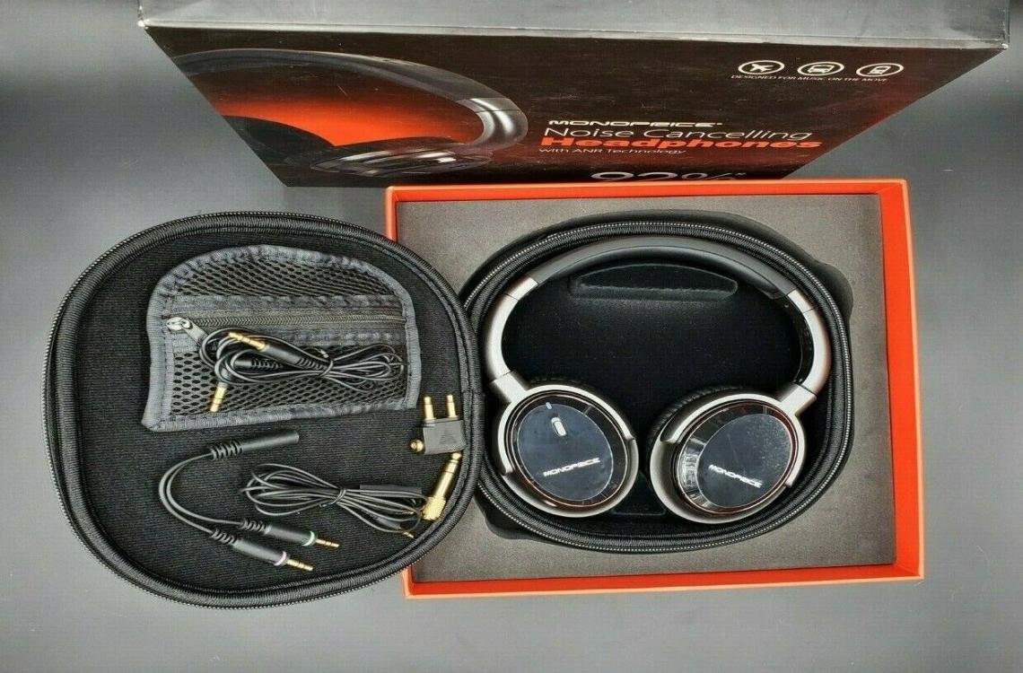 Monoprice 10010 Hi-Fi Active Noise Cancelling Headphone w/ Active Noise Reduction Technology - Black for sale online | eBay