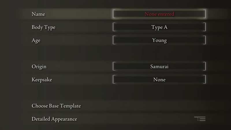 character creation elden ring