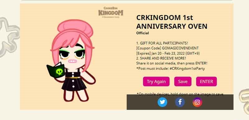 cookie run kingdom anniversary event rewards