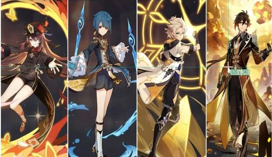 Hu Tao + Xingqiu + Zhongli + Albedo 