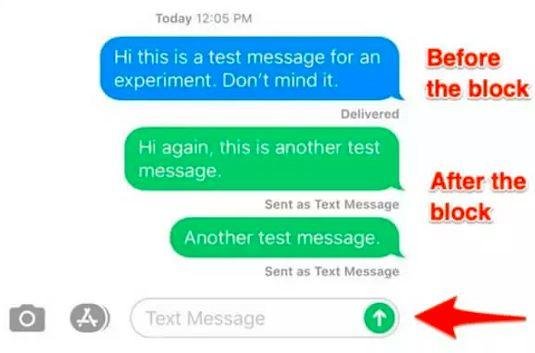 iphone blocked message