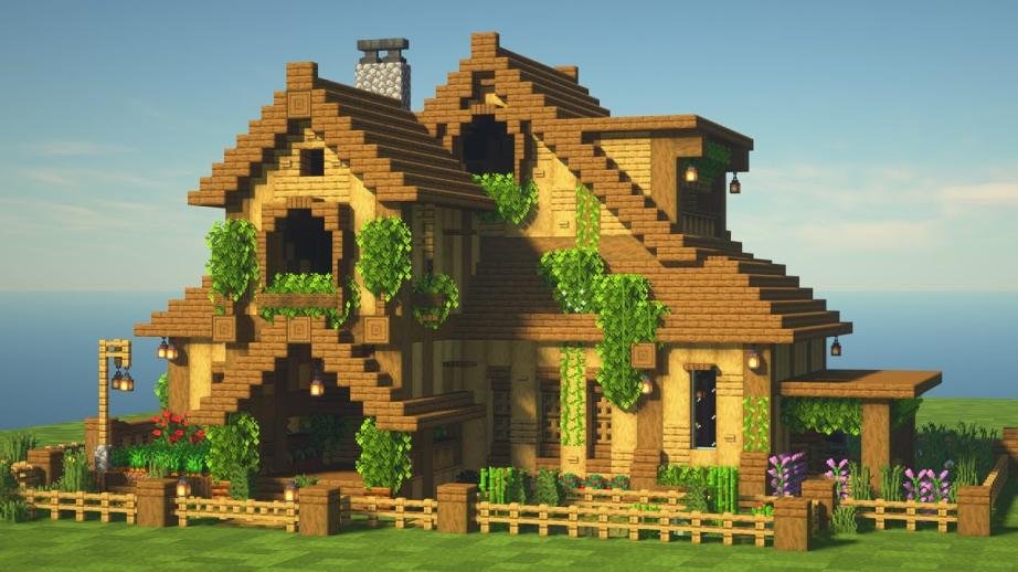 MINECRAFT: How to build a BIG WOODEN MANSION!!! - YouTube