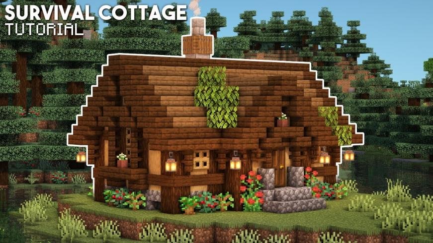 Minecraft: How to Build an Aesthetic Cottage | Survival House Tutorial (Cottagecore/Fairycore) - YouTube
