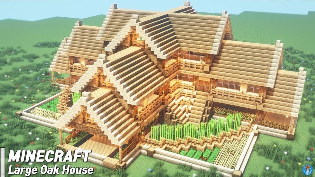 Minecraft : Large Oak House Tutorial l how to build (##39) - YouTube
