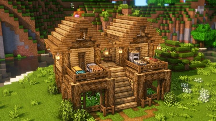 Minecraft | How to Build a 2 Player Survival House | Simple Starter House Tutorial - YouTube