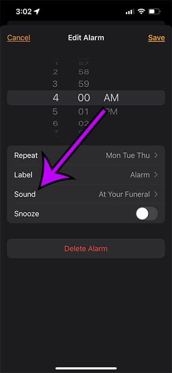 alarm volume iphone