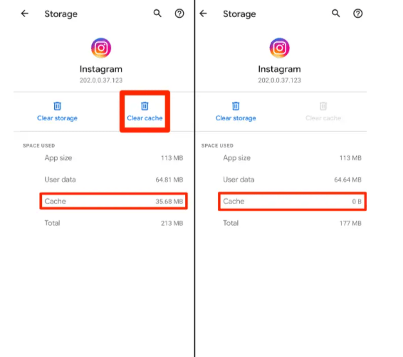 Clear Instagram Cache