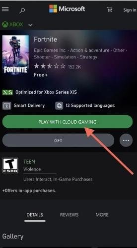 Play Fortnite on iOS by using Xbox Cloud
