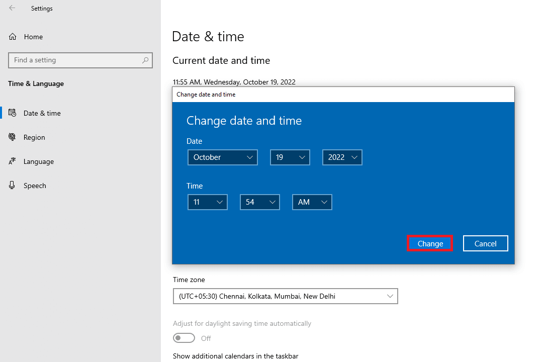 Click on Change after setting date and time | How to View Heardle Archive