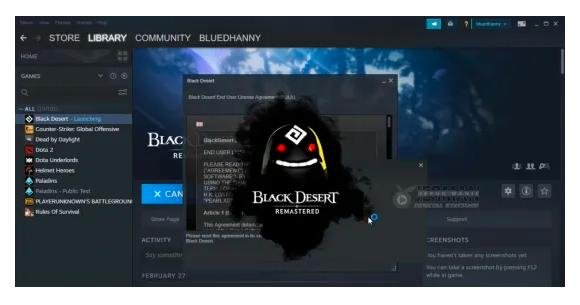 Reinstall the Black Desert Game