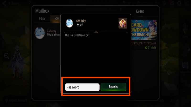 how to enter redeem epic seven livestream code