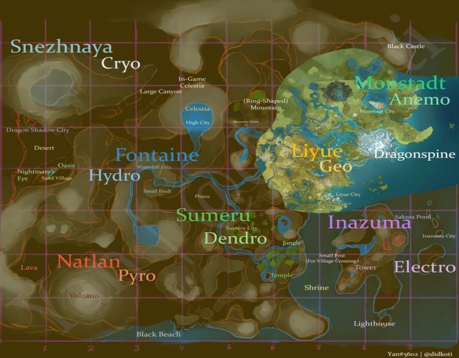 Speculated Map of Genshin’s Impact