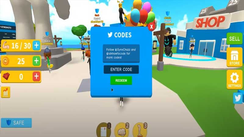 Workout Island Codes