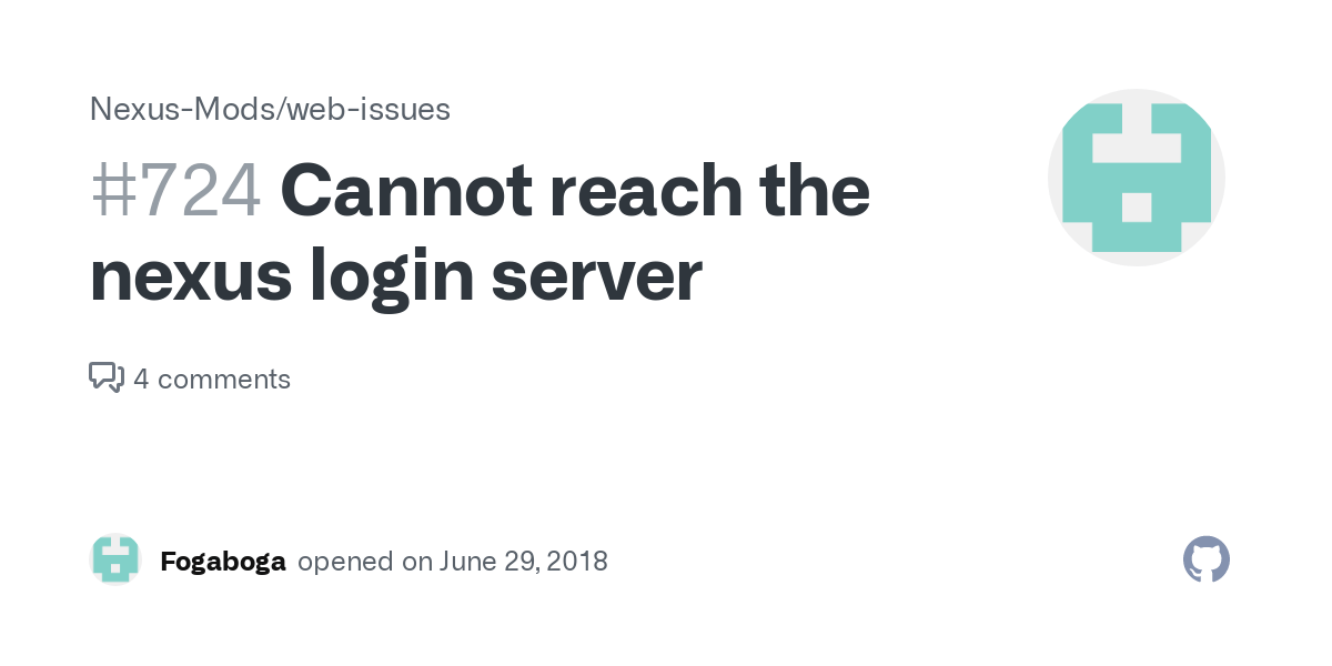  can't reach nexus login server