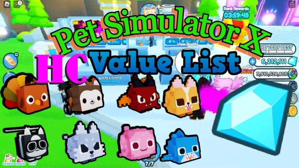 pet sim x value list