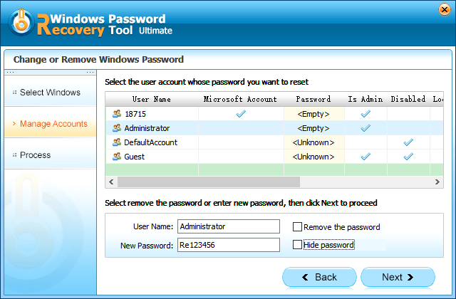 Utilize the Password Reset Tool