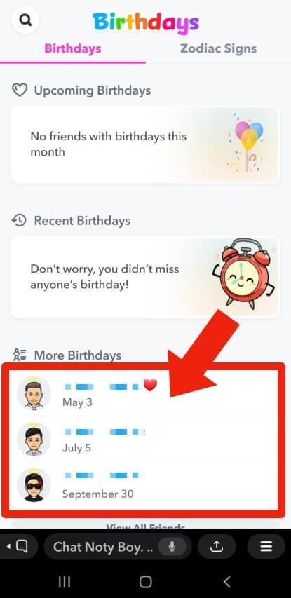 how to see birthdays on snapchat 