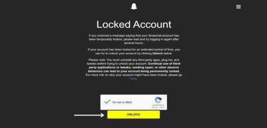 Temporarily Blocked Snapchat Account