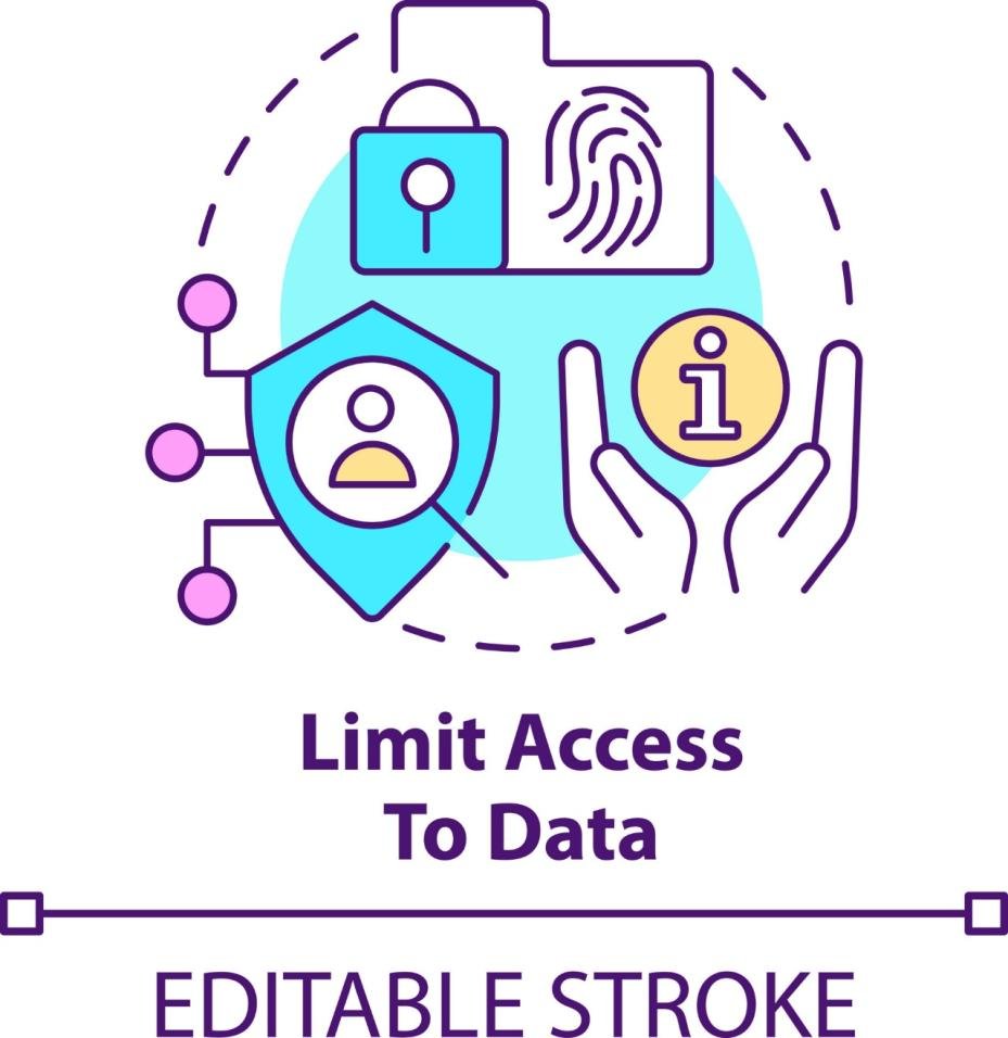 Limit access to data concept icon. Manage customer digital identity abstract idea thin line illustration. Cybersecurity. Isolated outline drawing. Editable stroke 20100997 Vector Art at Vecteezy