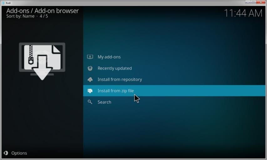 Install from Zip File 