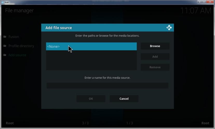 The Add File Source Window 